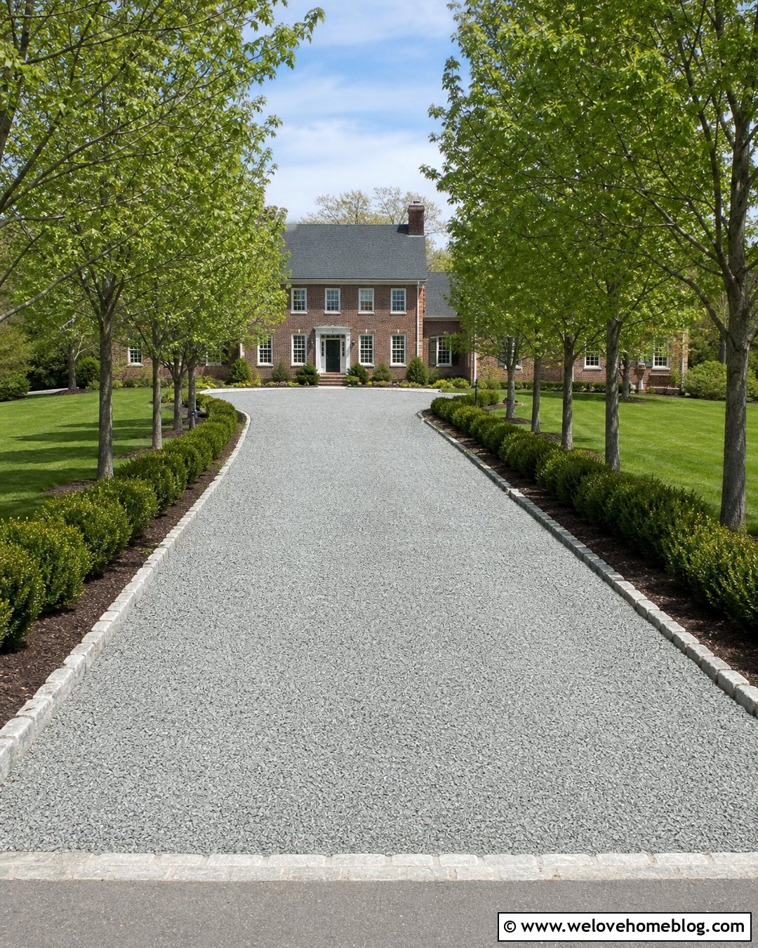 Long Gravel Driveway With Tree Lined Borders - 45 long driveway ideas