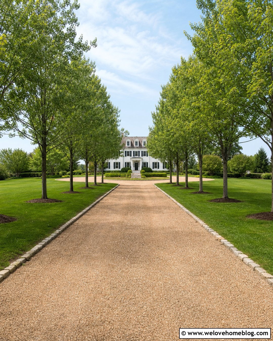 Long Gravel Driveway With Tree Lined Edges - 50 gravel driveway ideas