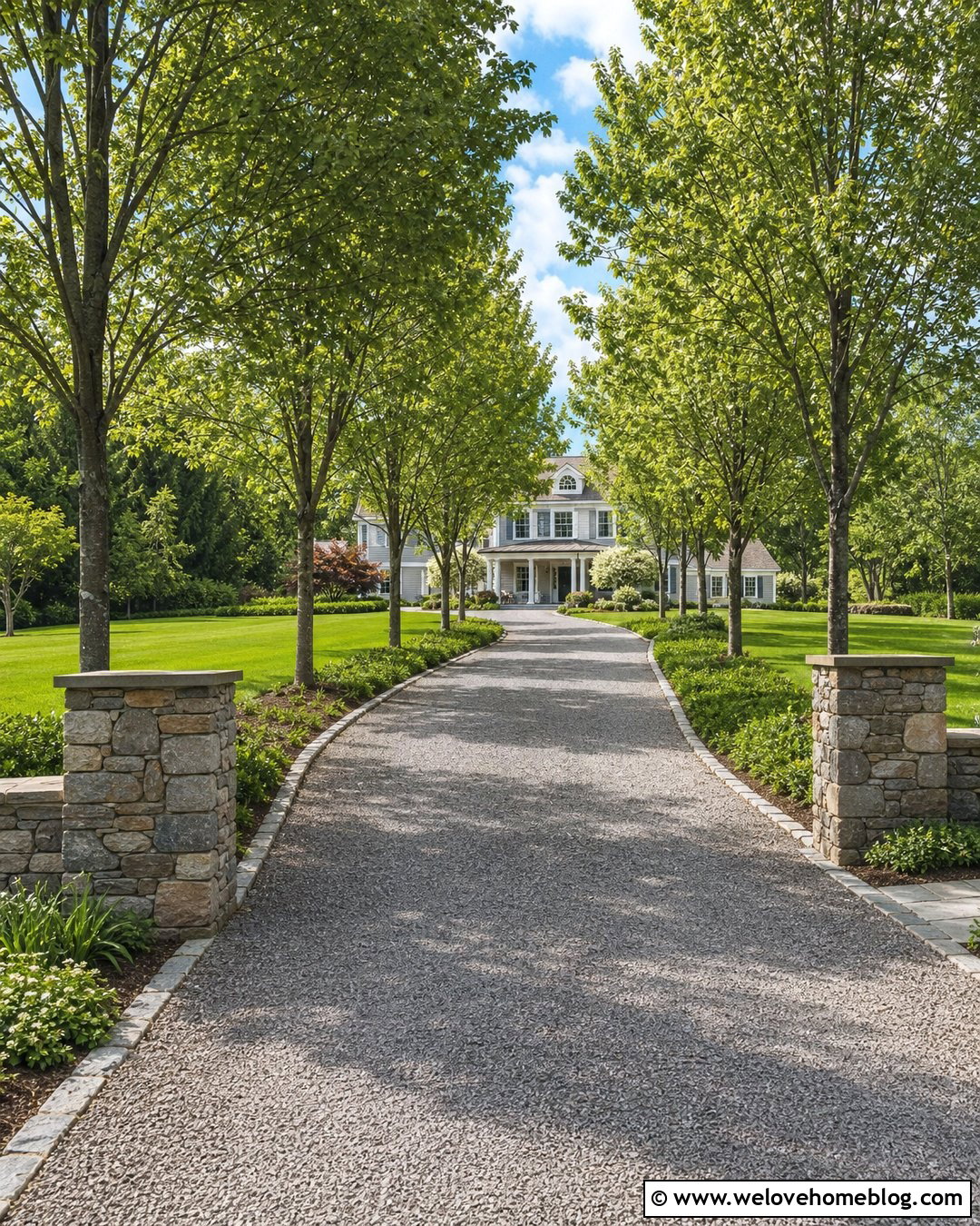 Long Gravel Driveway With Trees - 20 Core Gravel Driveway Ideas