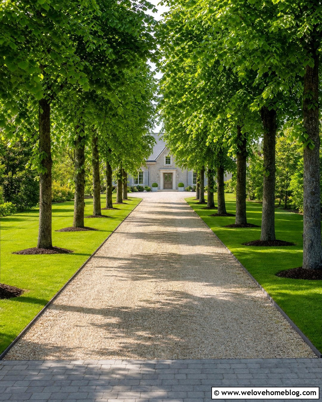 Long Gravel Linden Tree Driveway - 20 Linden Tree Driveway Ideas
