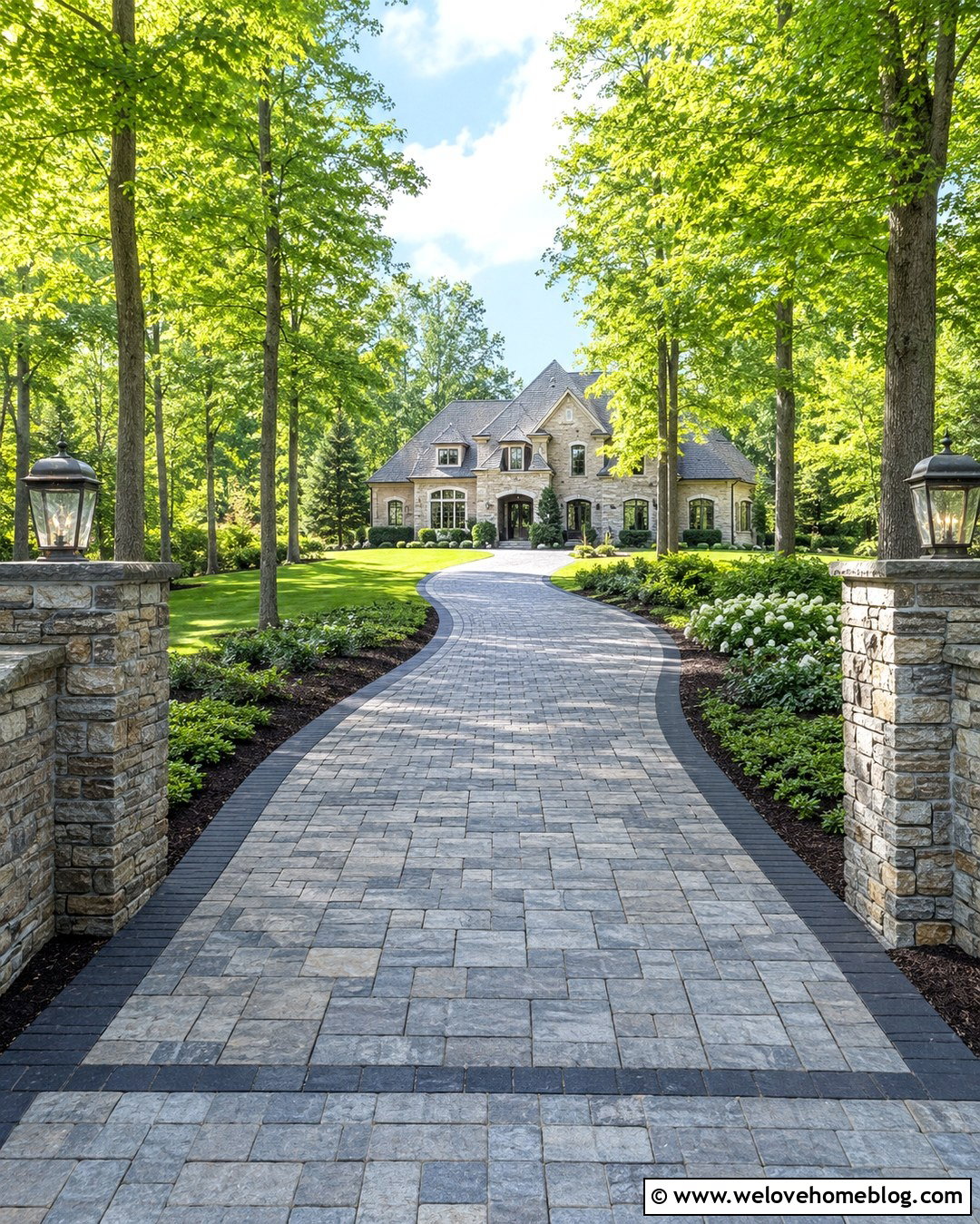 Long Interlock Driveway With Trees - 20 Interlock Driveway Designs Ideas