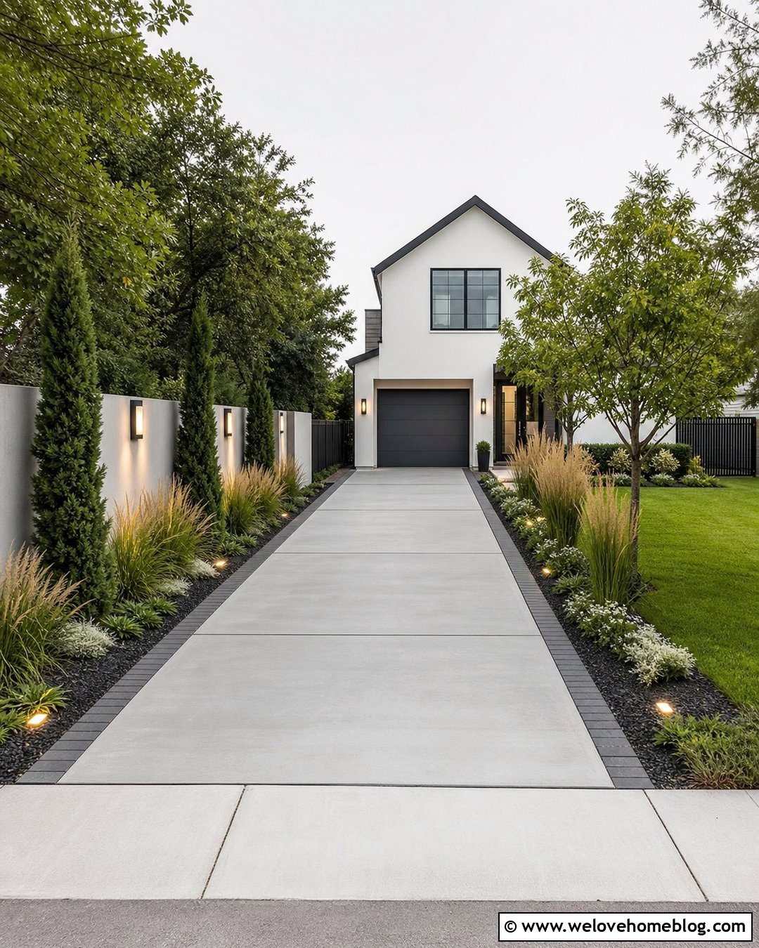 Long Narrow Driveway With Slim Planting Beds - 45 long driveway ideas