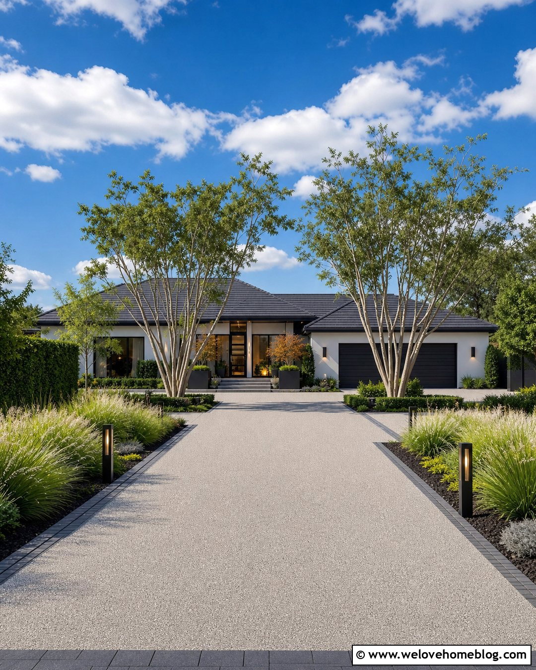 Long Resin Bound Driveway With Modern Borders - 45 long driveway ideas