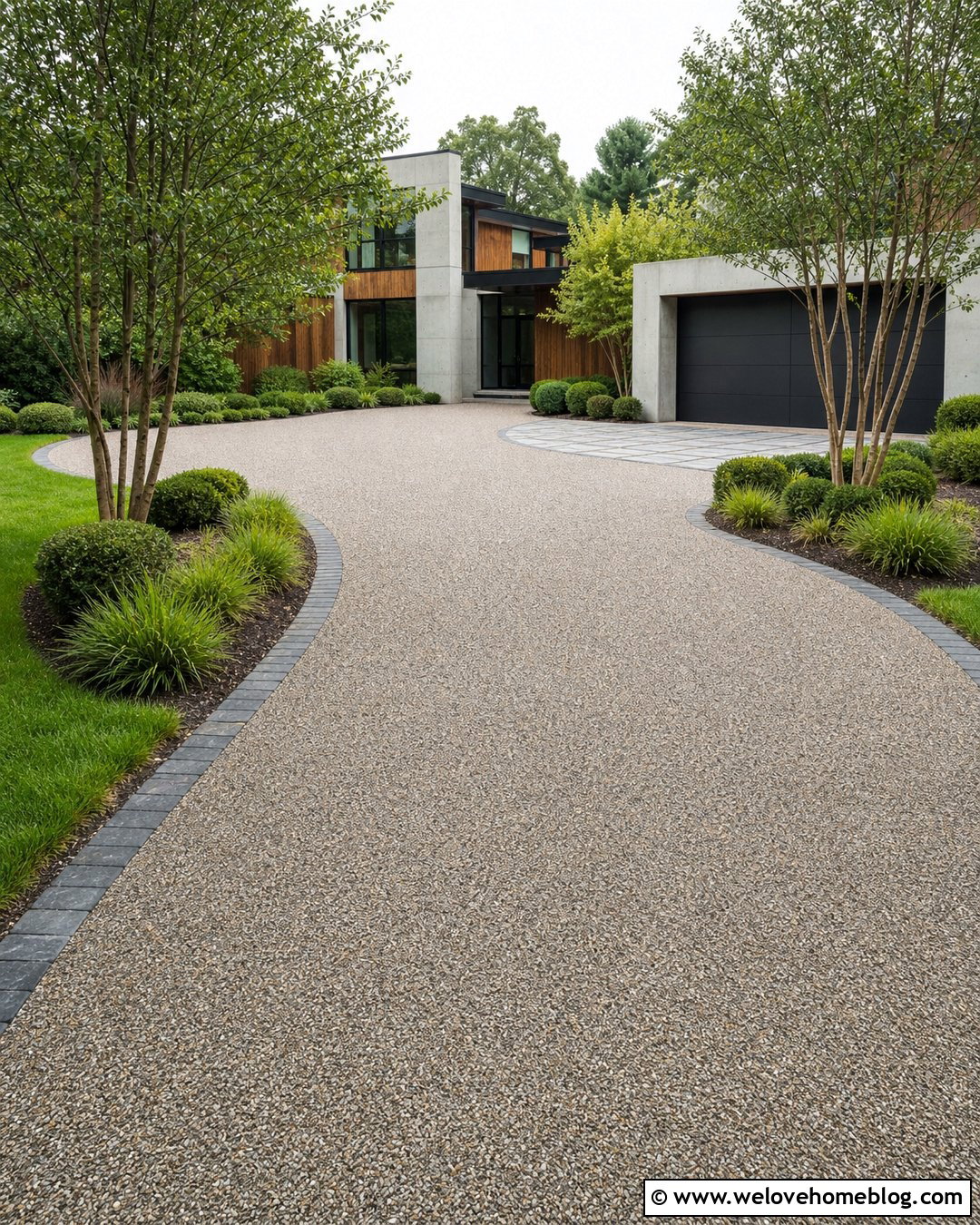 Long Resin Bound Gravel Driveway - 20 Modern House With Long Driveway Ideas