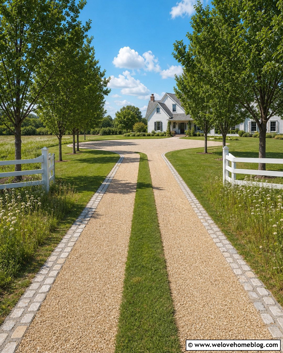 Long Ribbon Driveway With Gravel And Grass - 45 long driveway ideas
