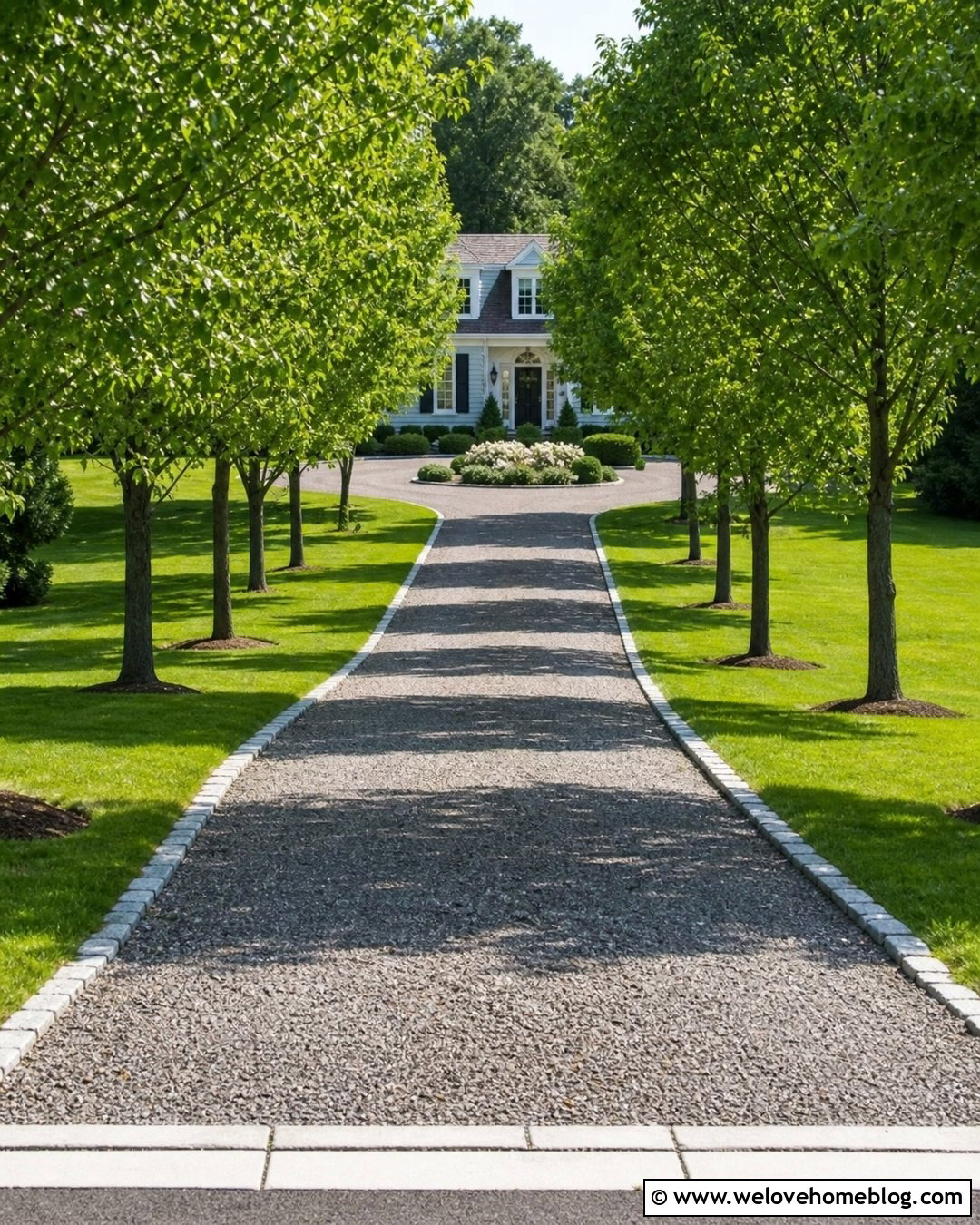 Long Sealed Gravel Driveway With Tree Lined Landscaping - 20 sealed gravel driveway ideas