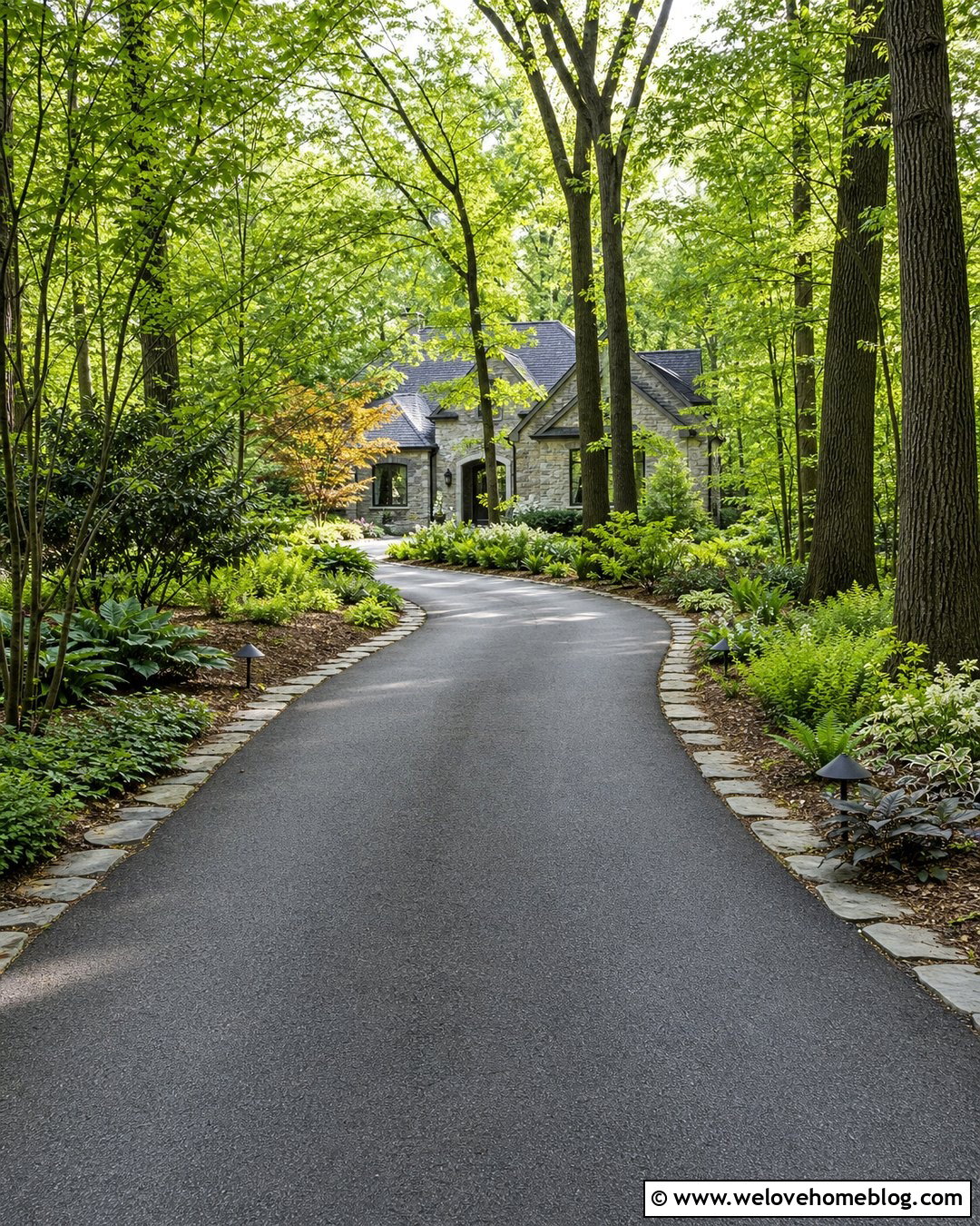 Long Shaded Driveway With Fern Gardens - 20 Long Driveway Garden Ideas