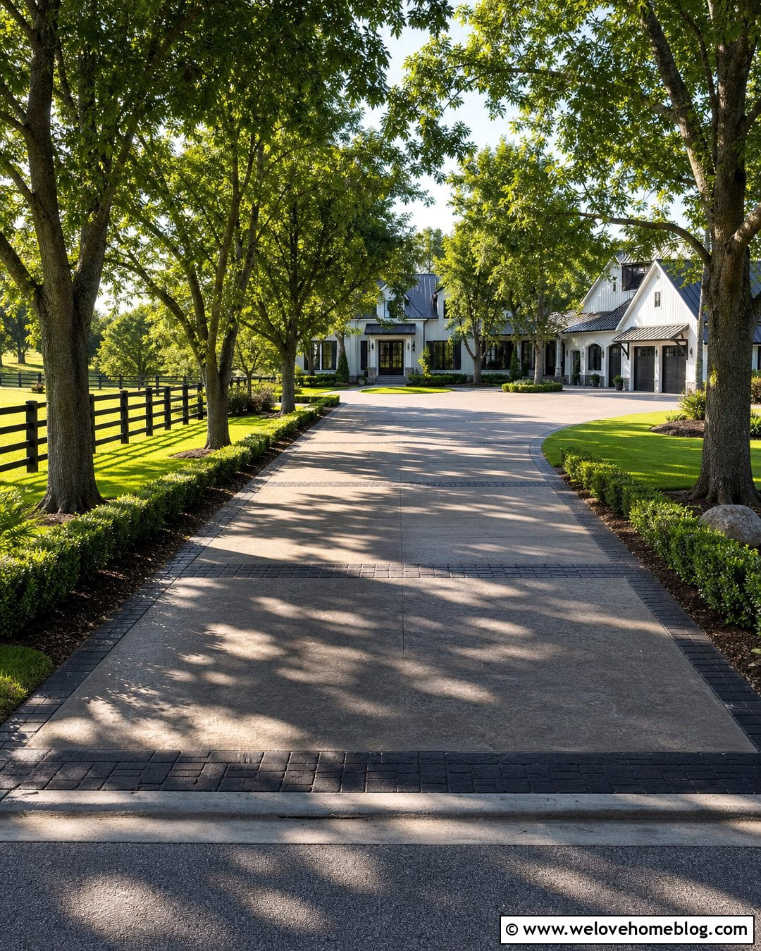 Long Stamped Concrete Driveway
