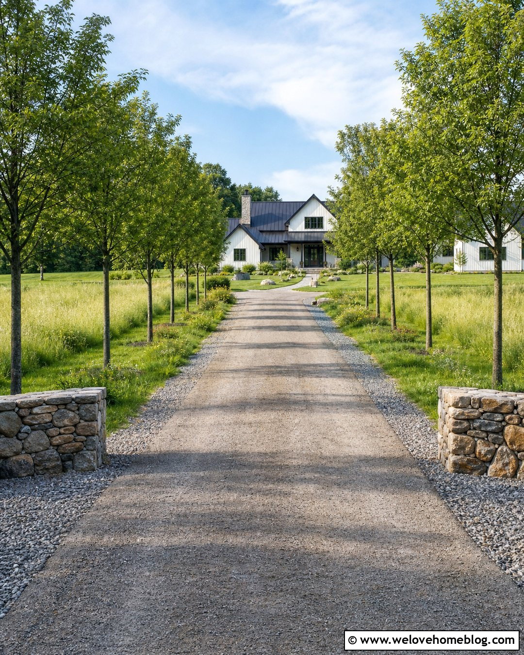 Long Stone Dust Driveway With Tree Lined Borders - 20 Stone Dust Driveway Ideas