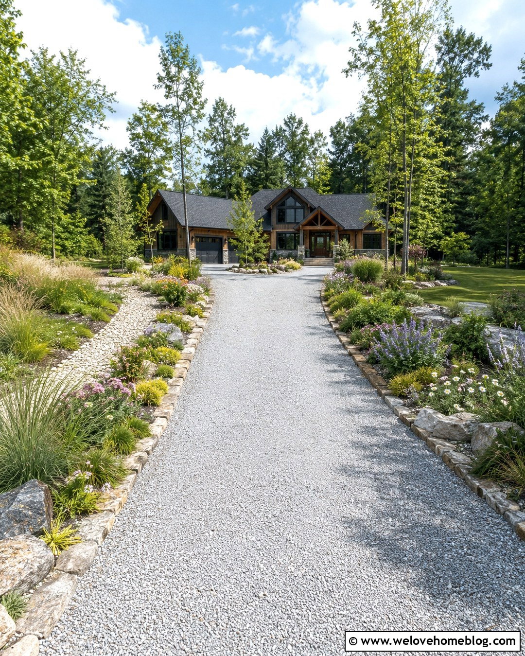 20 Straight Driveway Landscaping Ideas for Sleek Curb Appeal
