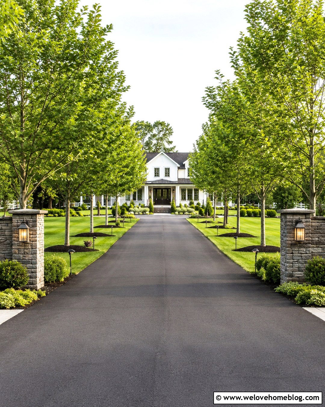 Long Straight Driveway With Tree Lined Landscaping - 20 straight driveway landscaping ideas