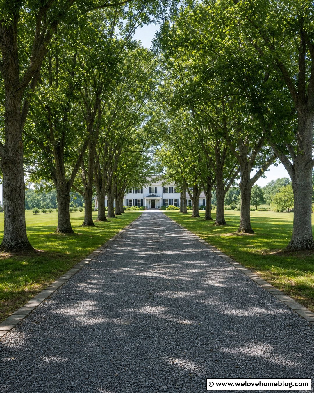 Long Tree Lined Driveway With Crushed Stone - 35 long driveway landscaping country roads ideas