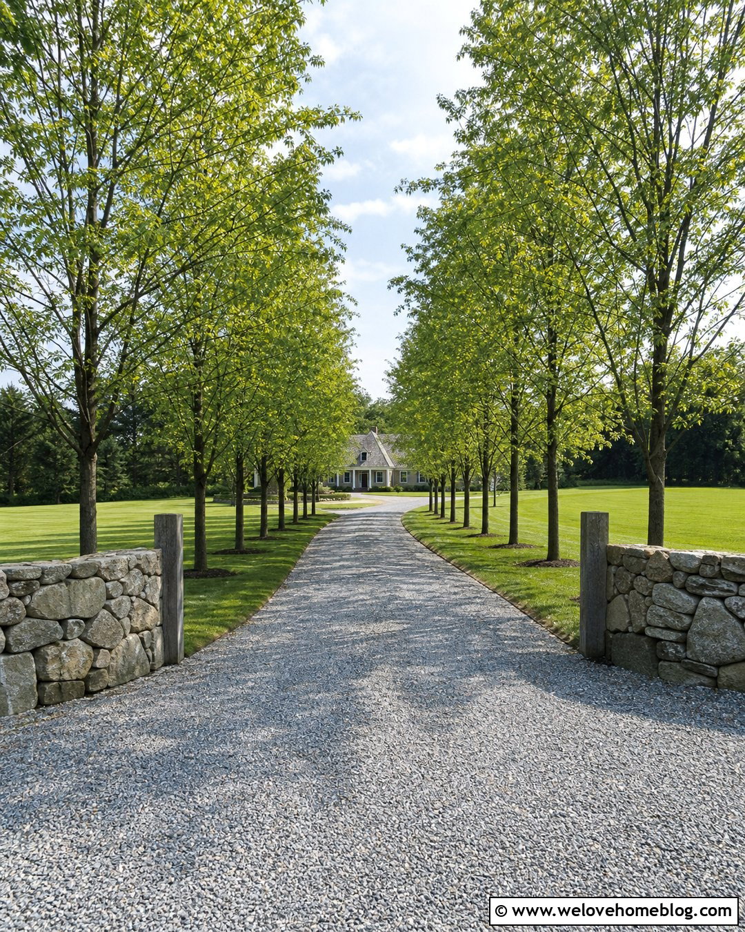 Long Tree Lined Farmhouse Driveway - 35 farmhouse driveway ideas