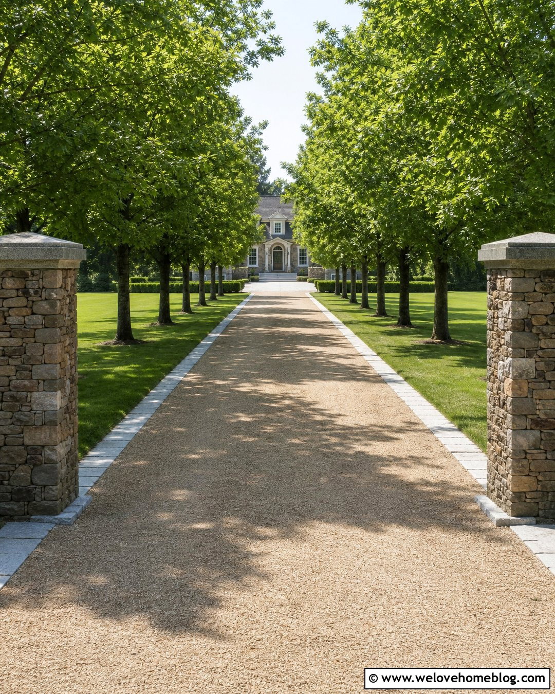 Long Tree Lined Luxury Driveway - 45 Luxury Driveway Ideas