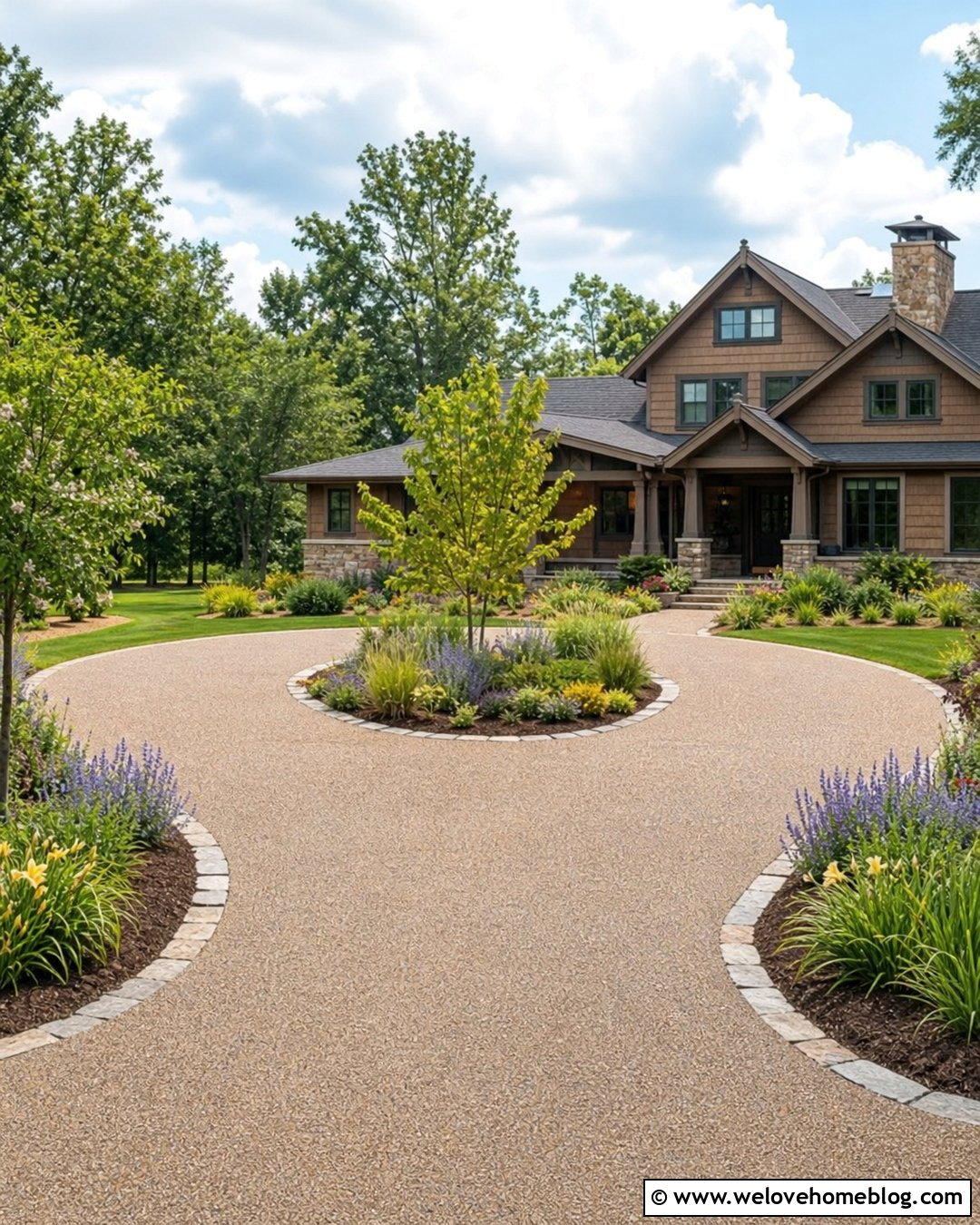 Loop Driveway With Native Plant Landscaping - 25 Loop Driveway Ideas