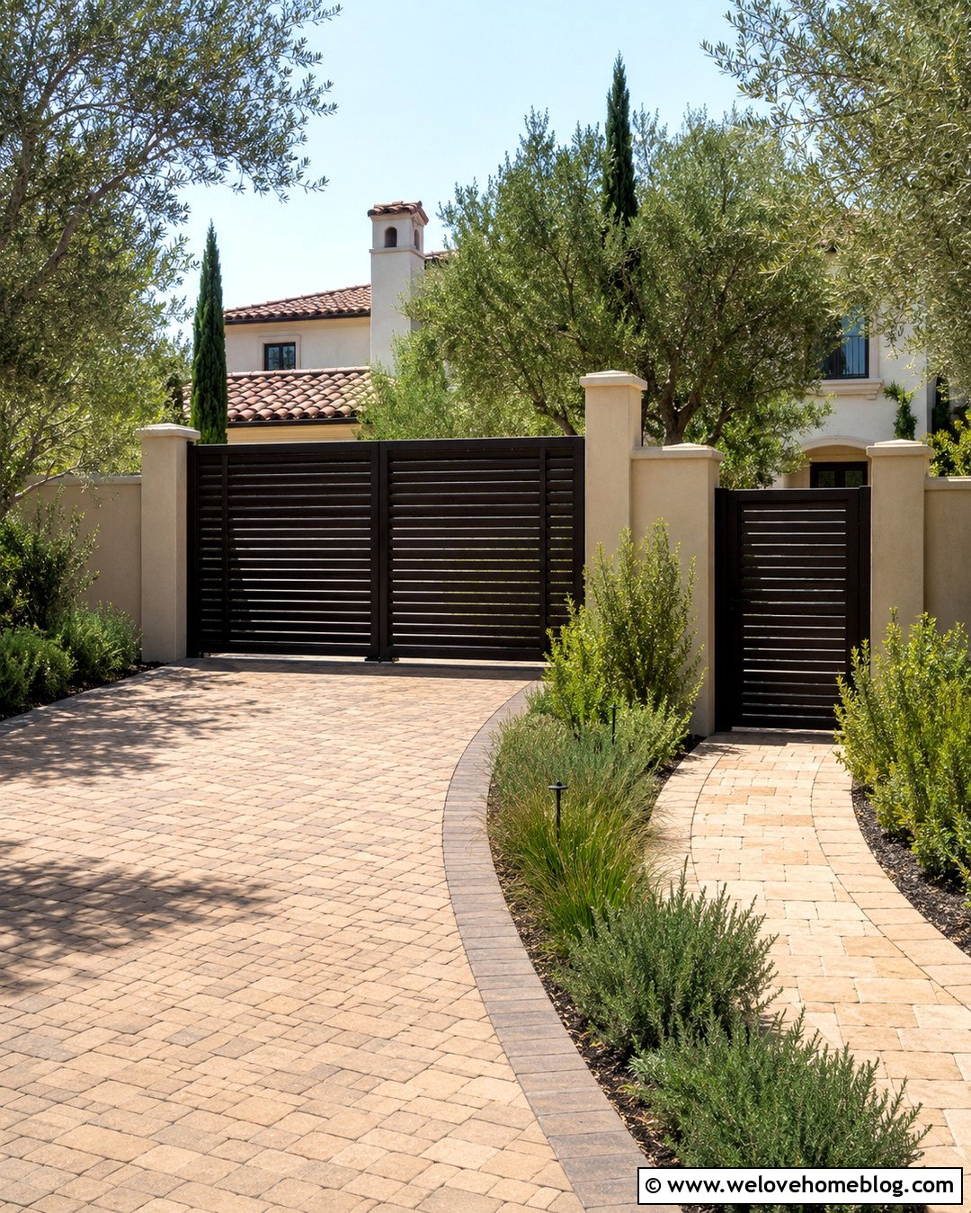 Louvered Aluminum Driveway Gate - 20 driveway & walkway aluminum gates ideas