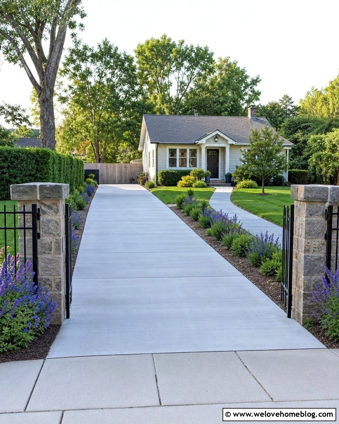 Low Driveway Fence - 30 Driveway Fence Ideas
