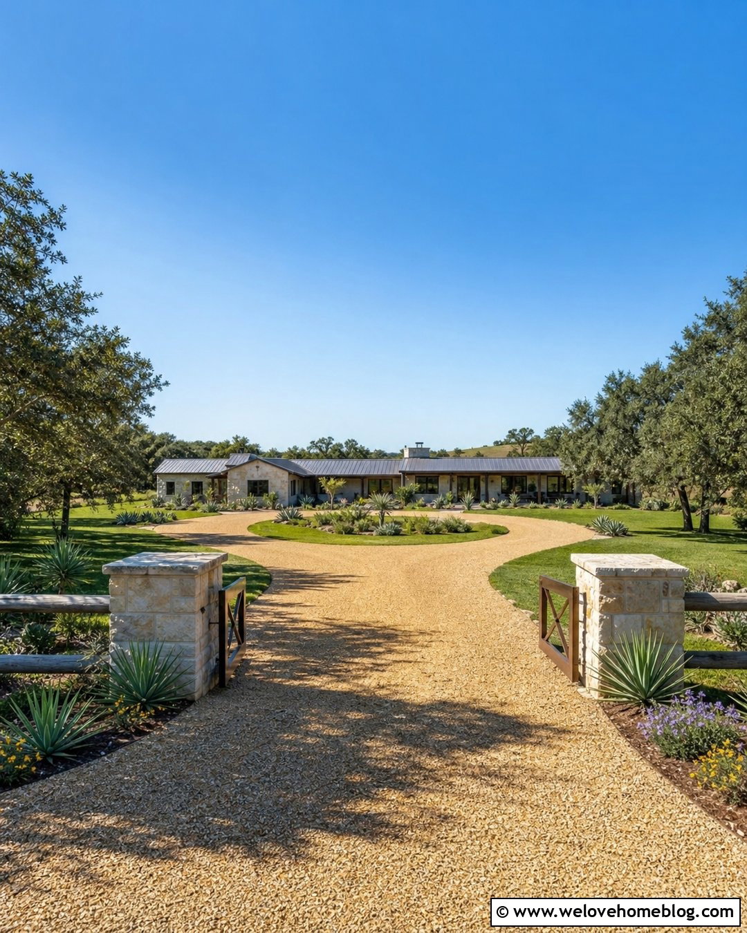 Low Driveway Gate Columns For Ranch House - 20 Driveway Gate Columns Ideas