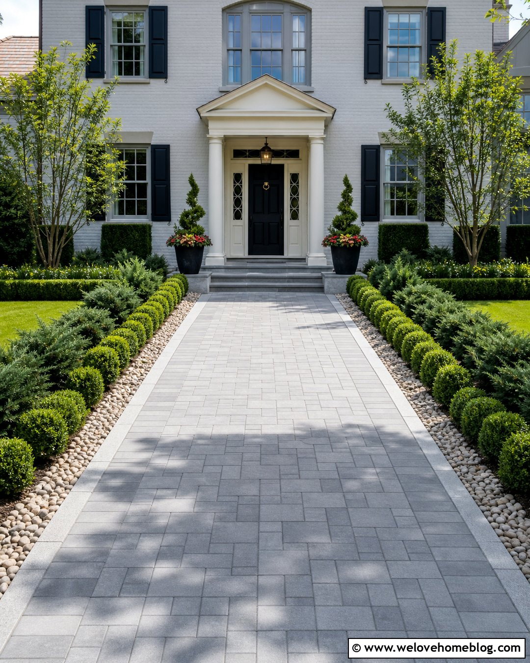 Low Evergreen Driveway Entrance - 35 End Of Driveway Landscaping Ideas