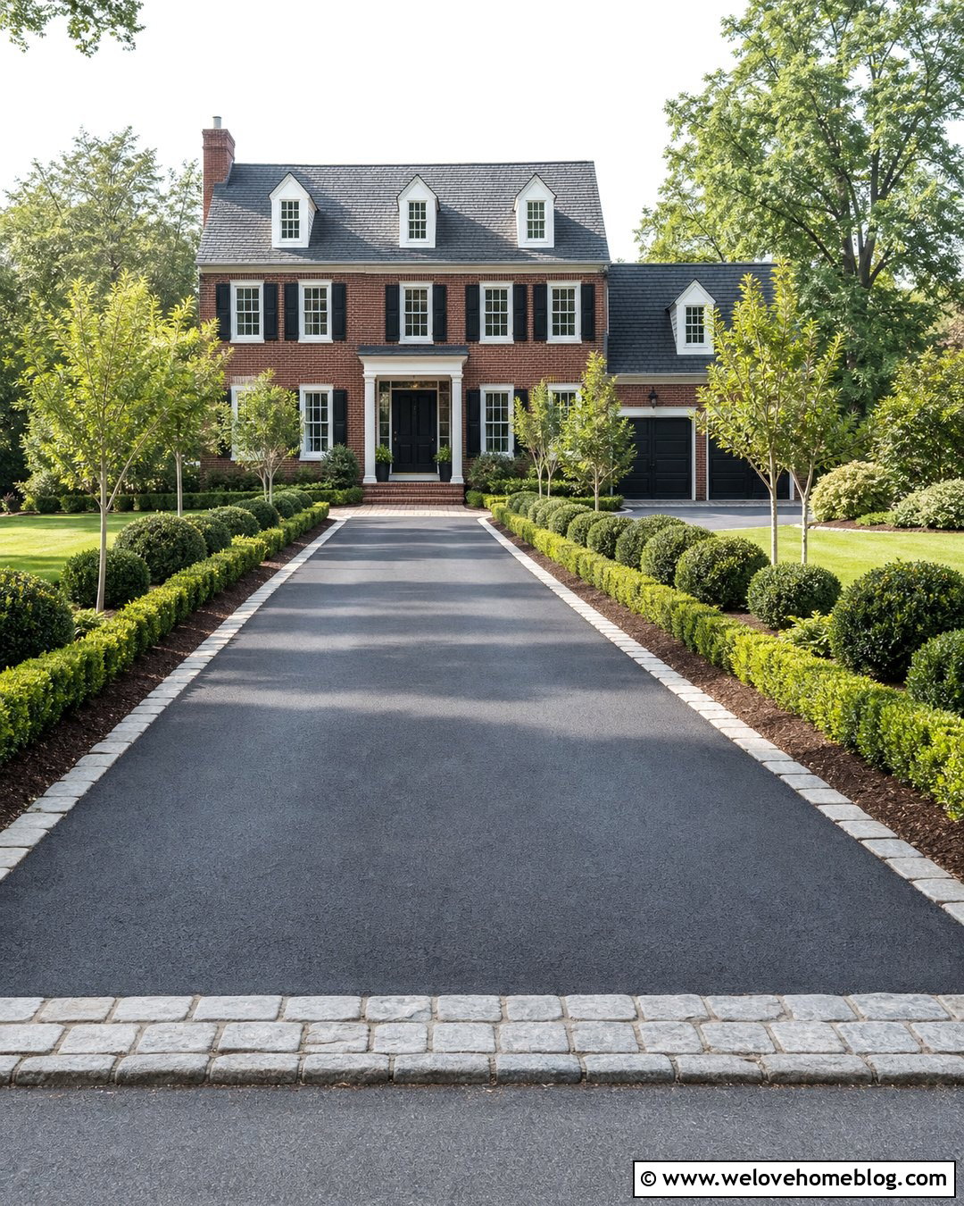 Low Hedge Asphalt Driveway Border