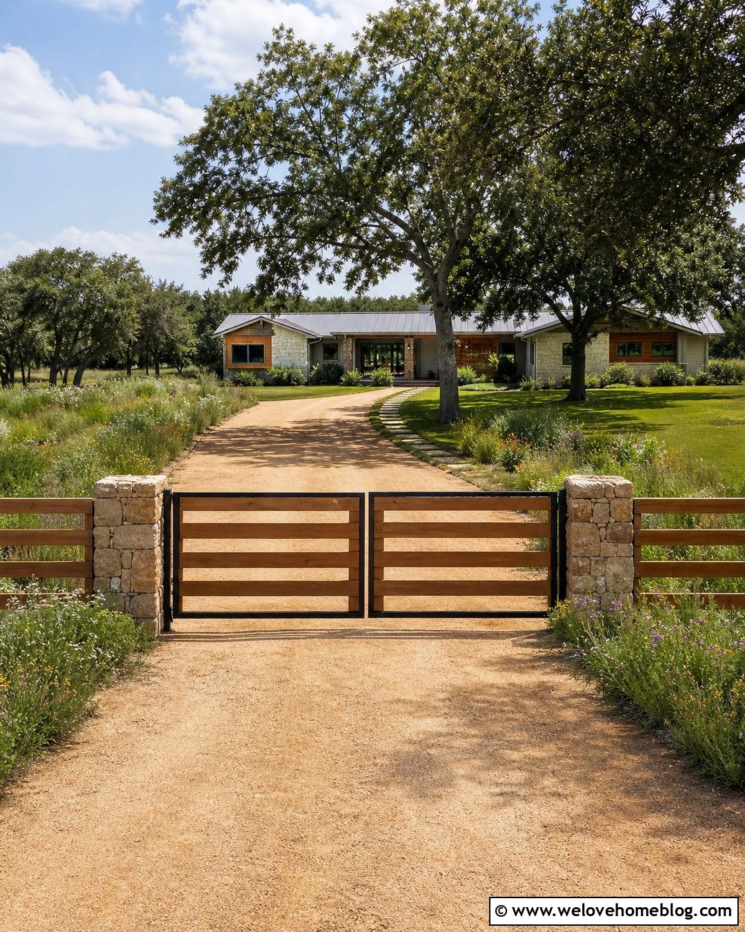 Low Horizontal Ranch Driveway Gate - 20 horizontal driveway gate ideas