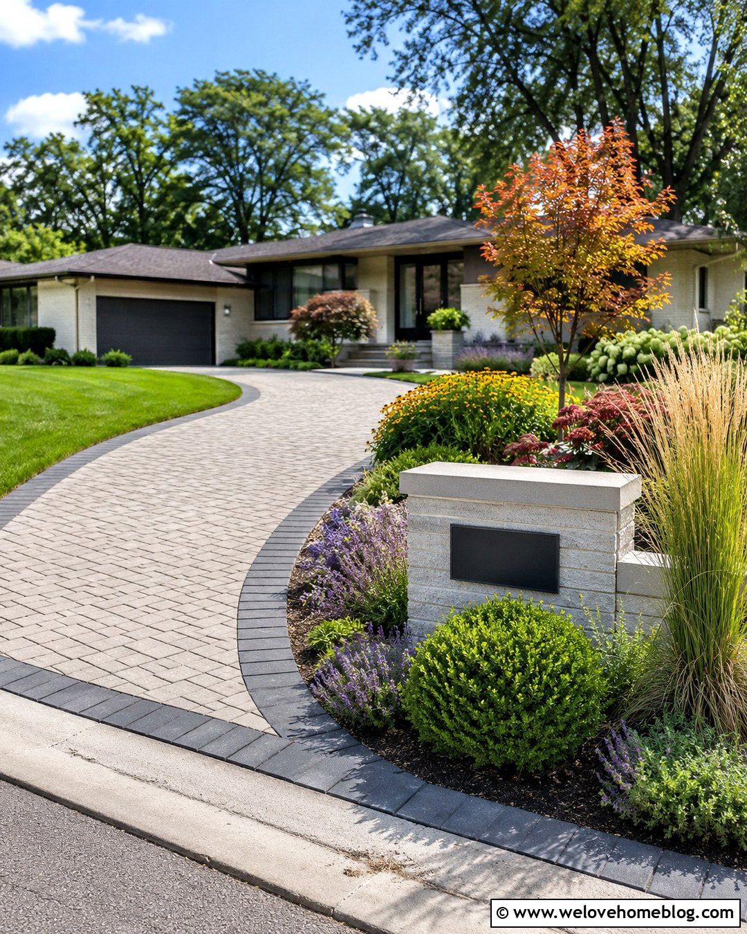 Low Landscape Driveway Sign - 20 Driveway Sign Ideas