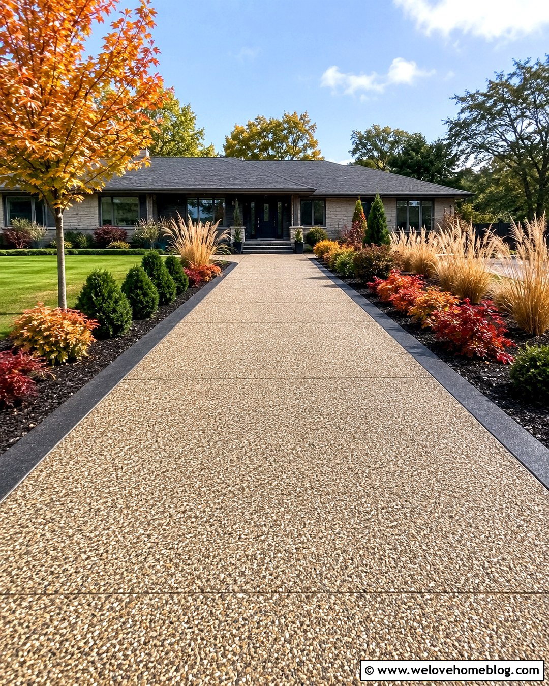 Low Maintenance Autumn Driveway Landscaping - 20 autumn driveway landscaping ideas
