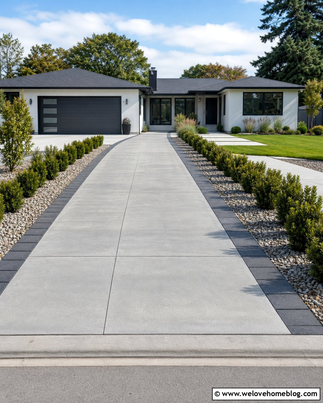 Low Maintenance Driveway Hedge With Gravel Mulch - 25 driveway hedge ideas