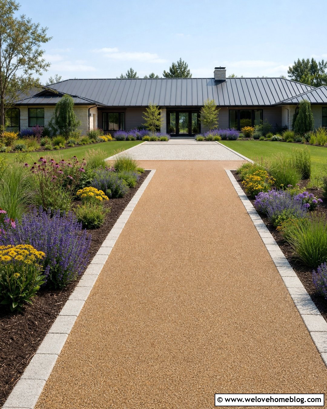 Low Maintenance Flower Lined Driveway - 25 flower lined driveway ideas