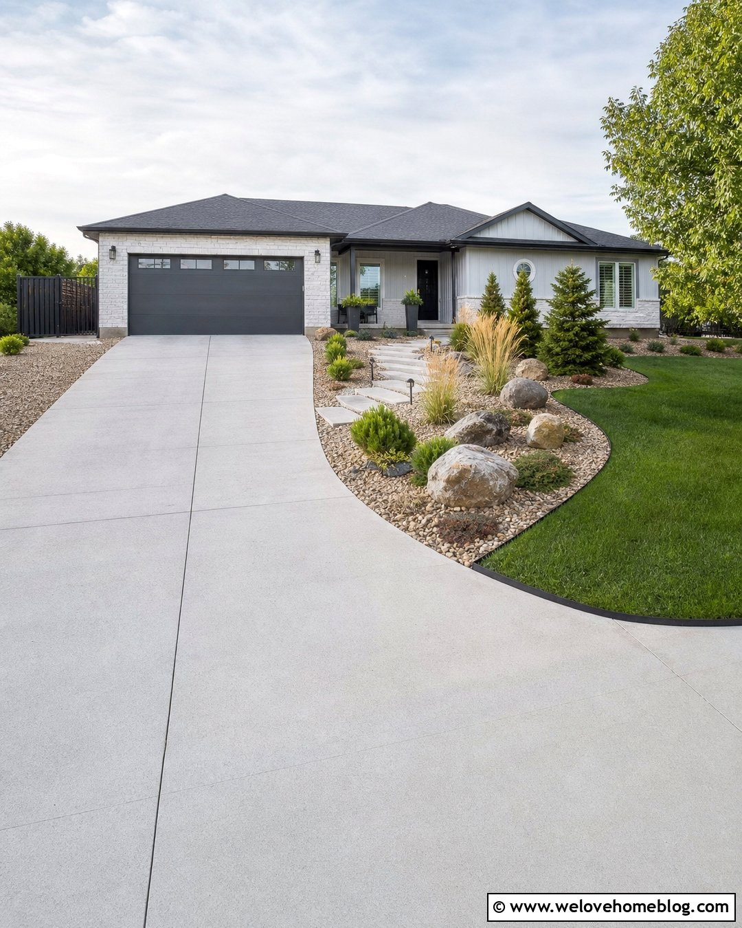 Low Maintenance Rock Landscaping Next to Driveway - 20 front yard landscaping next to driveway ideas
