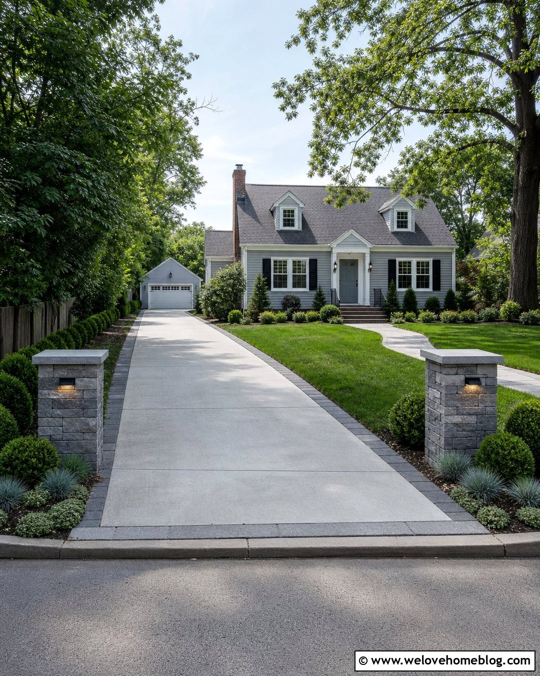 Low Stone Pillars For A Small Driveway - 40 Stone Pillars Driveway Entrance Ideas