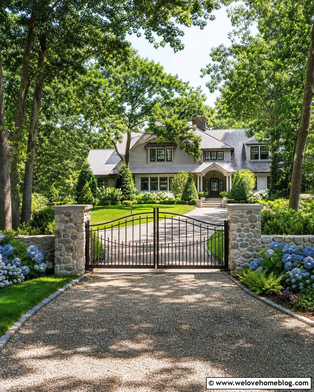 Low Stone Wall Driveway Barrier - 25 Driveway Barrier Ideas