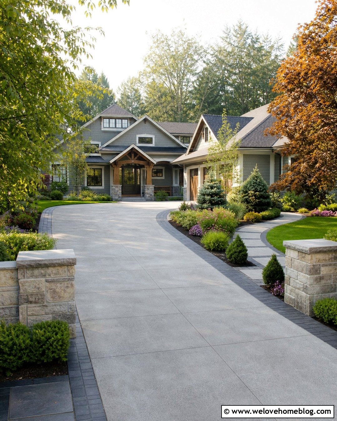Low Stone Wall Driveway Entrance - 35 End Of Driveway Entrance Ideas
