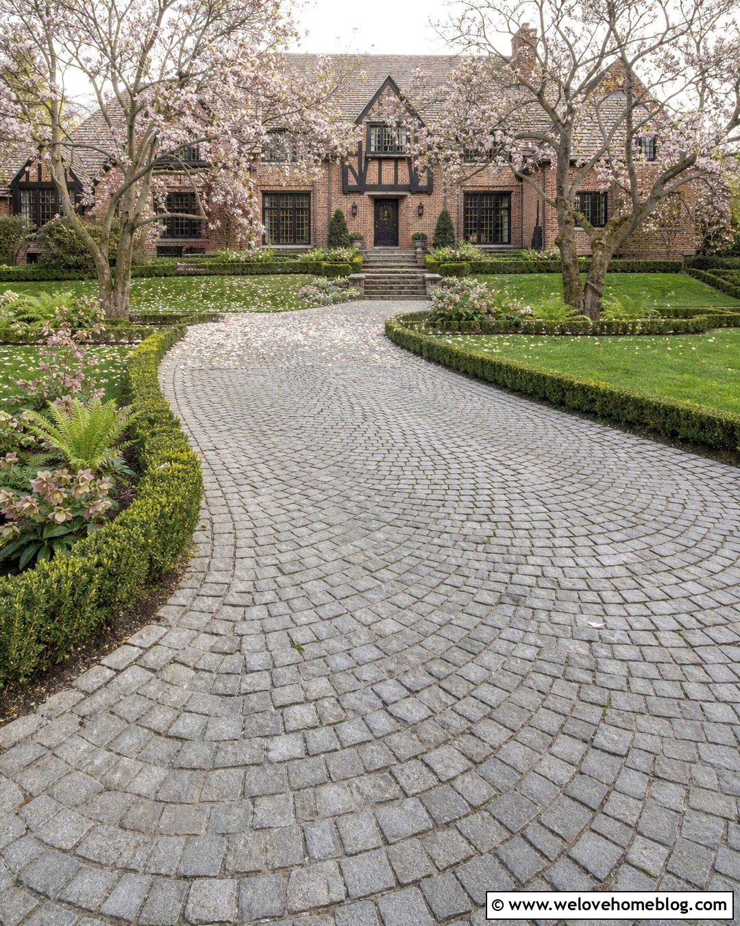 Magnolia Cobblestone Driveway - 20 Magnolia Tree Driveway Ideas