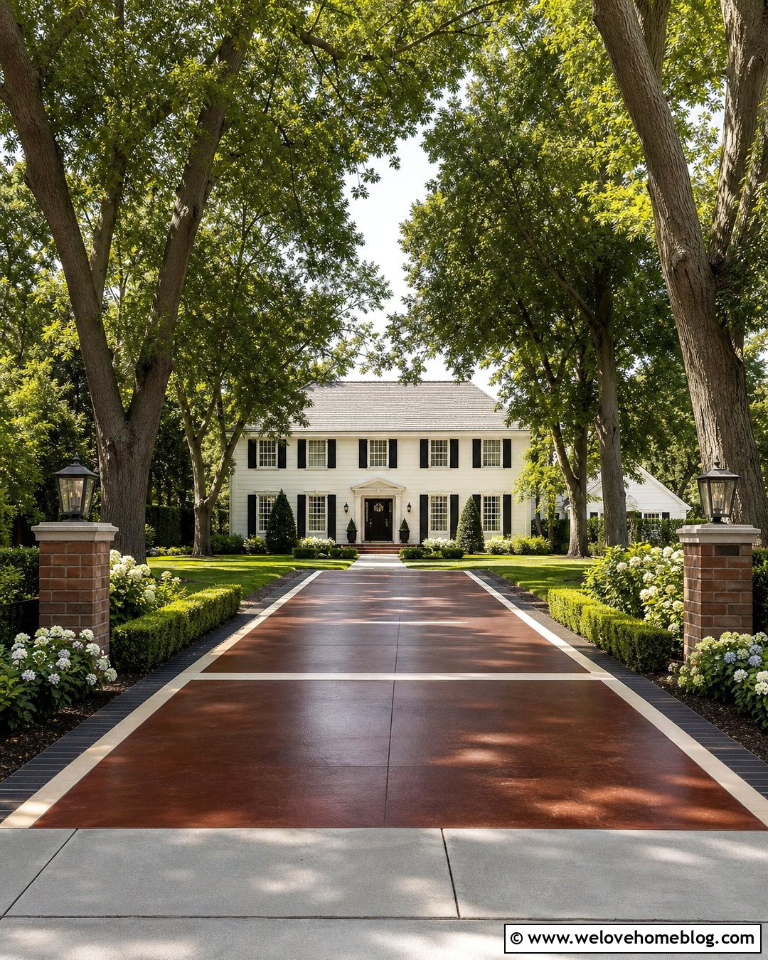 Mahogany Stained Concrete Driveway - 20 Stain Concrete Driveway Ideas