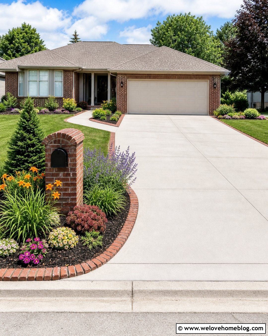 20 Flower Beds by Driveway Ideas for Easy, Colorful Borders