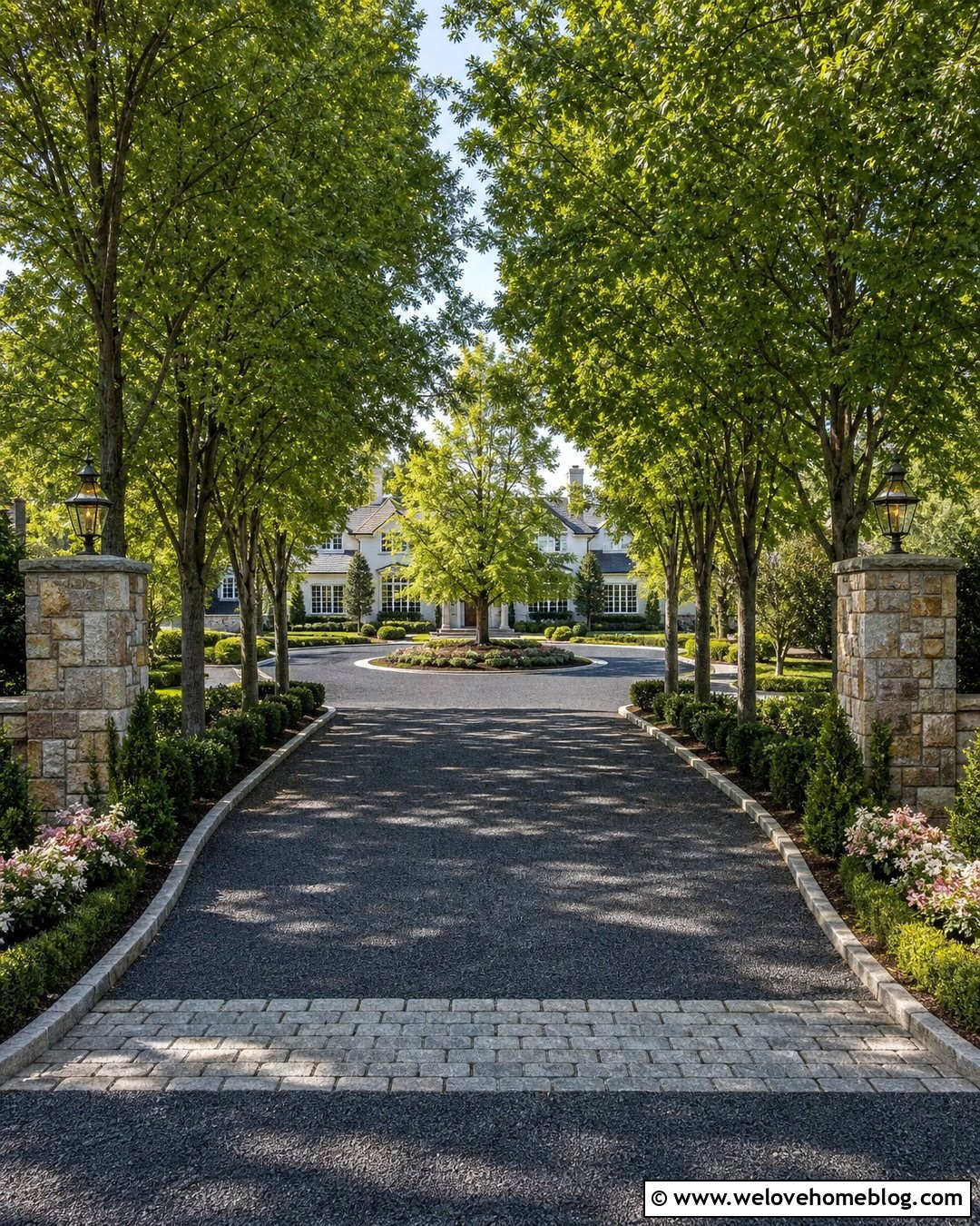 Mansion Circle Driveway With Tree Lined Entrance - 20 Mansion With Circle Driveway Ideas