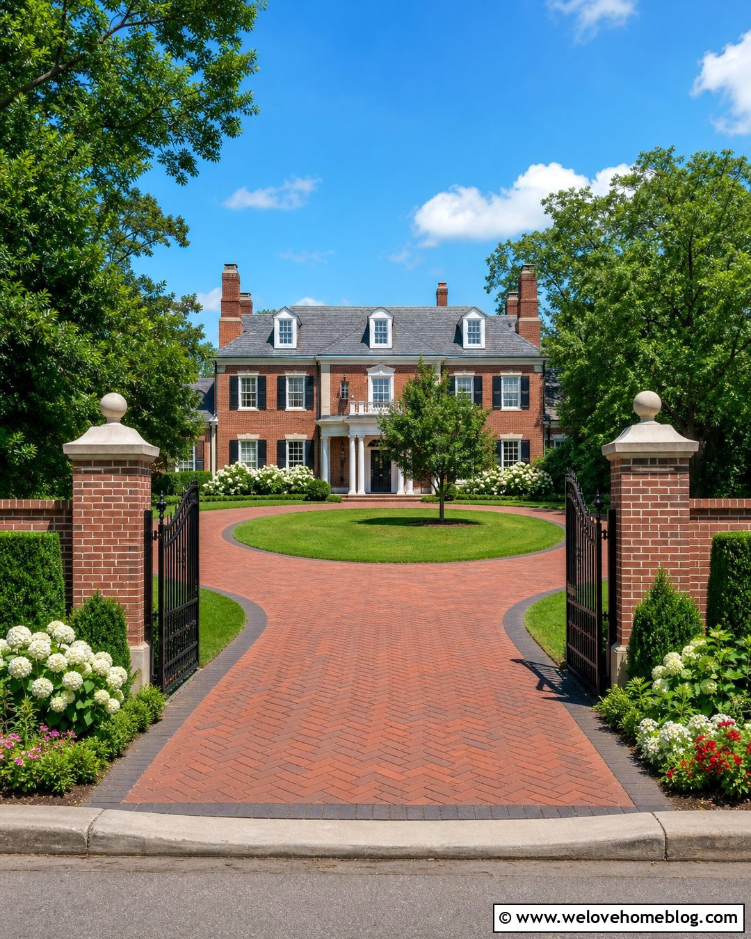 Mansion Driveway Entrance With Brick Pavers - 25 mansion driveway entrance ideas
