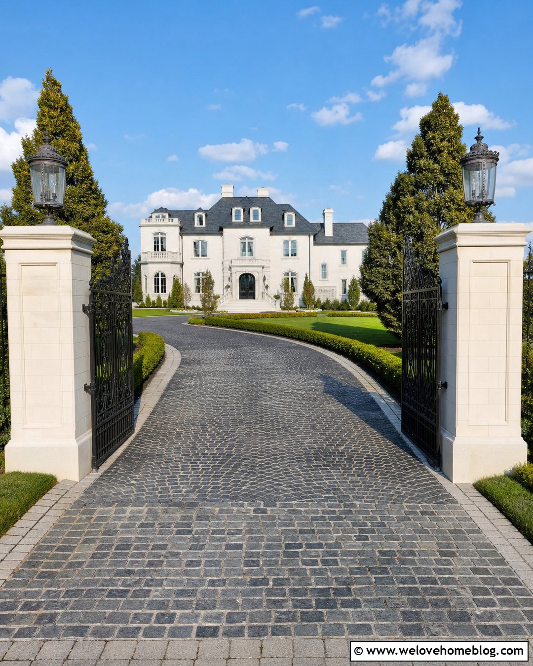 Mansion Driveway Entrance With Wrought Iron Gates - 25 mansion driveway entrance ideas