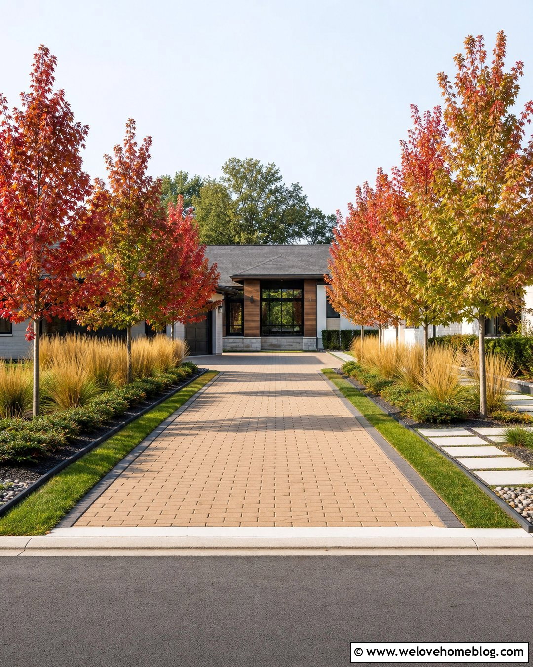Maple Tree Lined Driveway With Ornamental Grasses - 20 maple tree lined driveway ideas