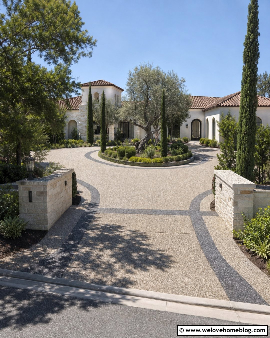 Marble Aggregate Driveway Overlay - 20 Driveway Overlay Ideas