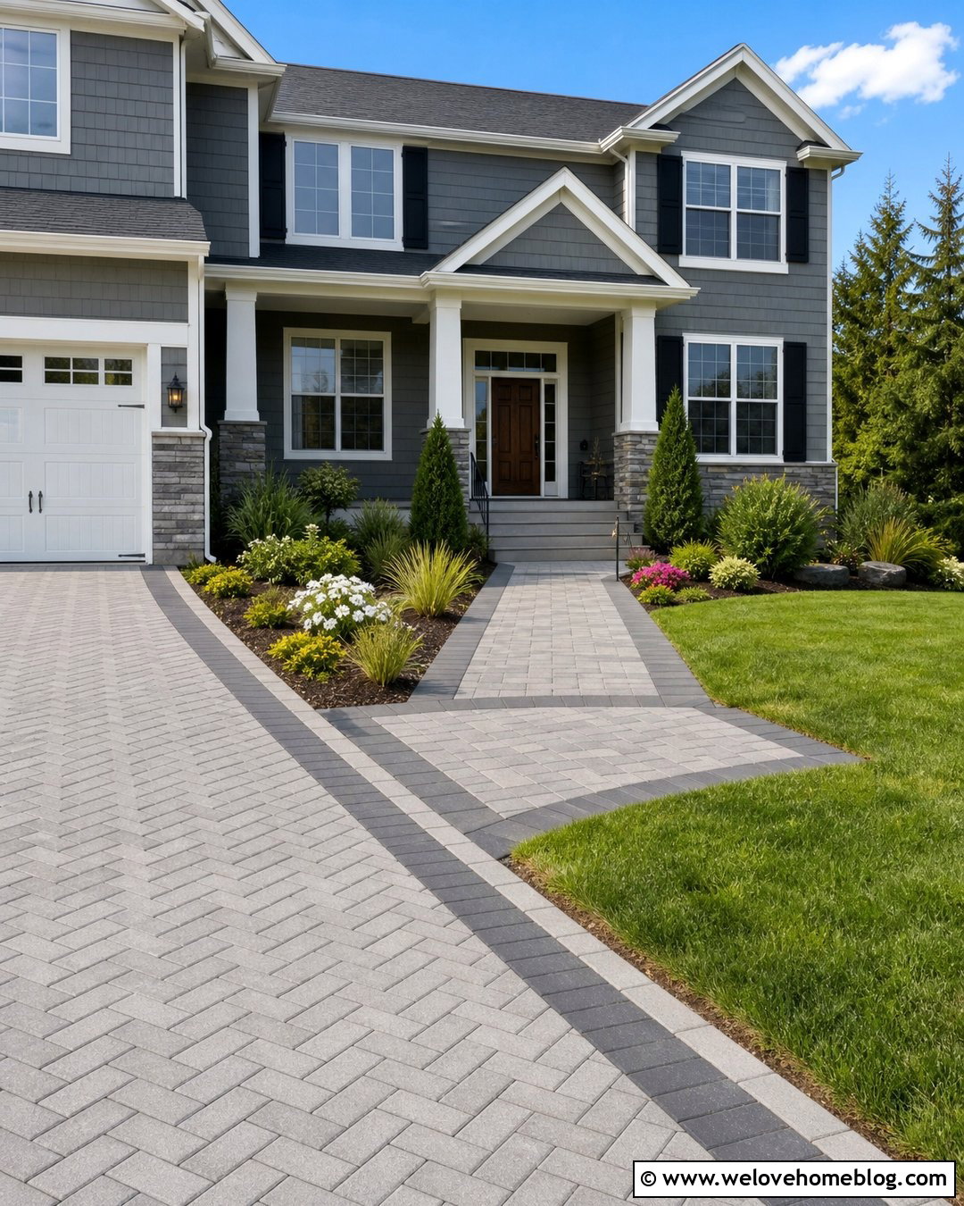 Matching Paver Driveway And Walkway - 40 driveway pavers ideas