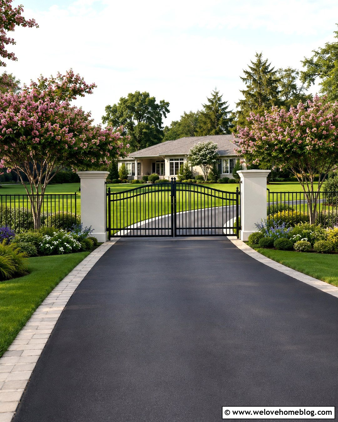 Mediterranean Curved Iron Driveway Gate - 20 Curved Driveway Gate Style Ideas