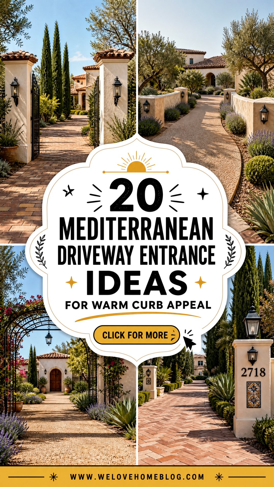 20 Mediterranean Driveway Entrance Ideas for Warm Curb Appeal - 20 Mediterranean Driveway Entrance Ideas for Warm Curb Appeal