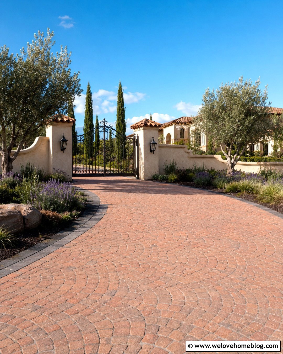 Mediterranean Estate Driveway Entrance