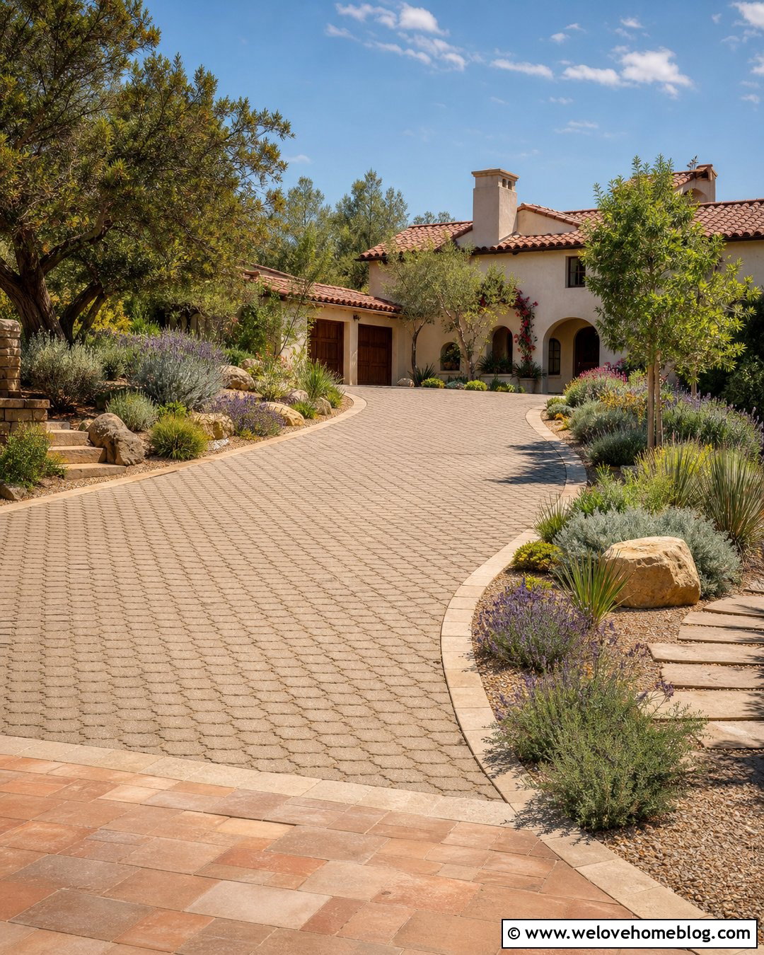 Mediterranean Grass Paver Driveway - 45 grass pavers driveway ideas
