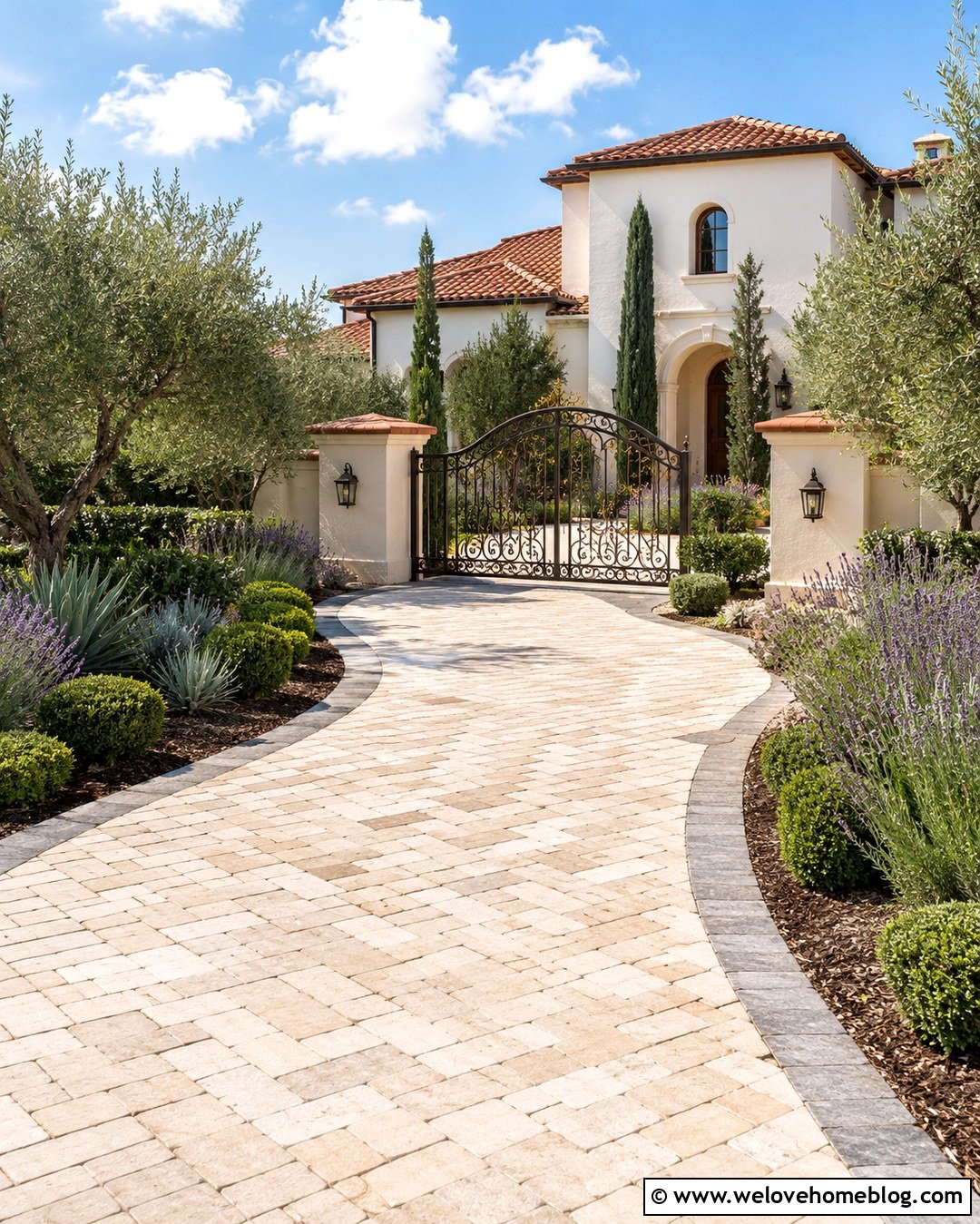 Mediterranean Iron Driveway Gate Entrance - 20 Driveway Gate Entrance Ideas