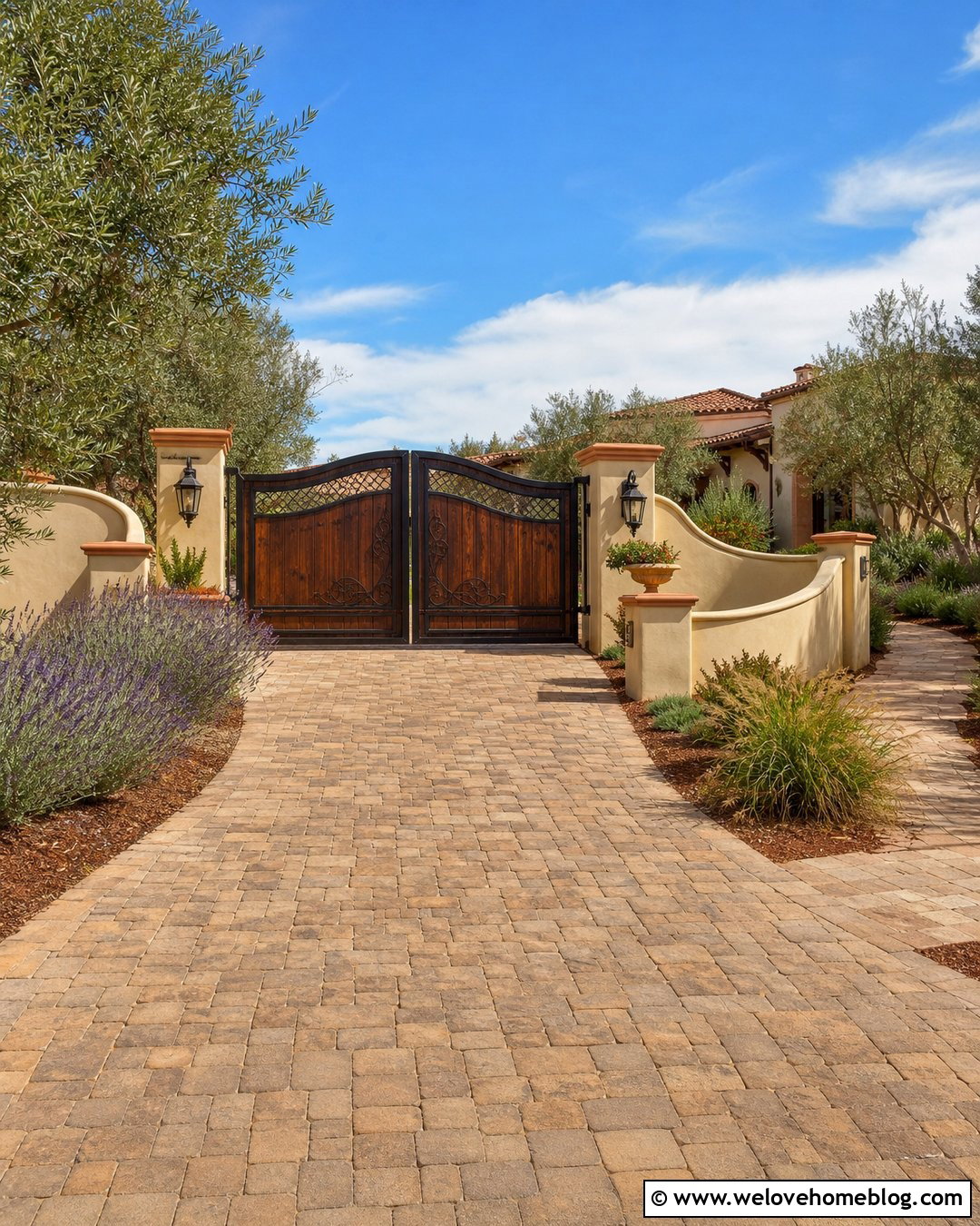 Mediterranean Wood And Iron Driveway Gate - 40 unique driveway gates