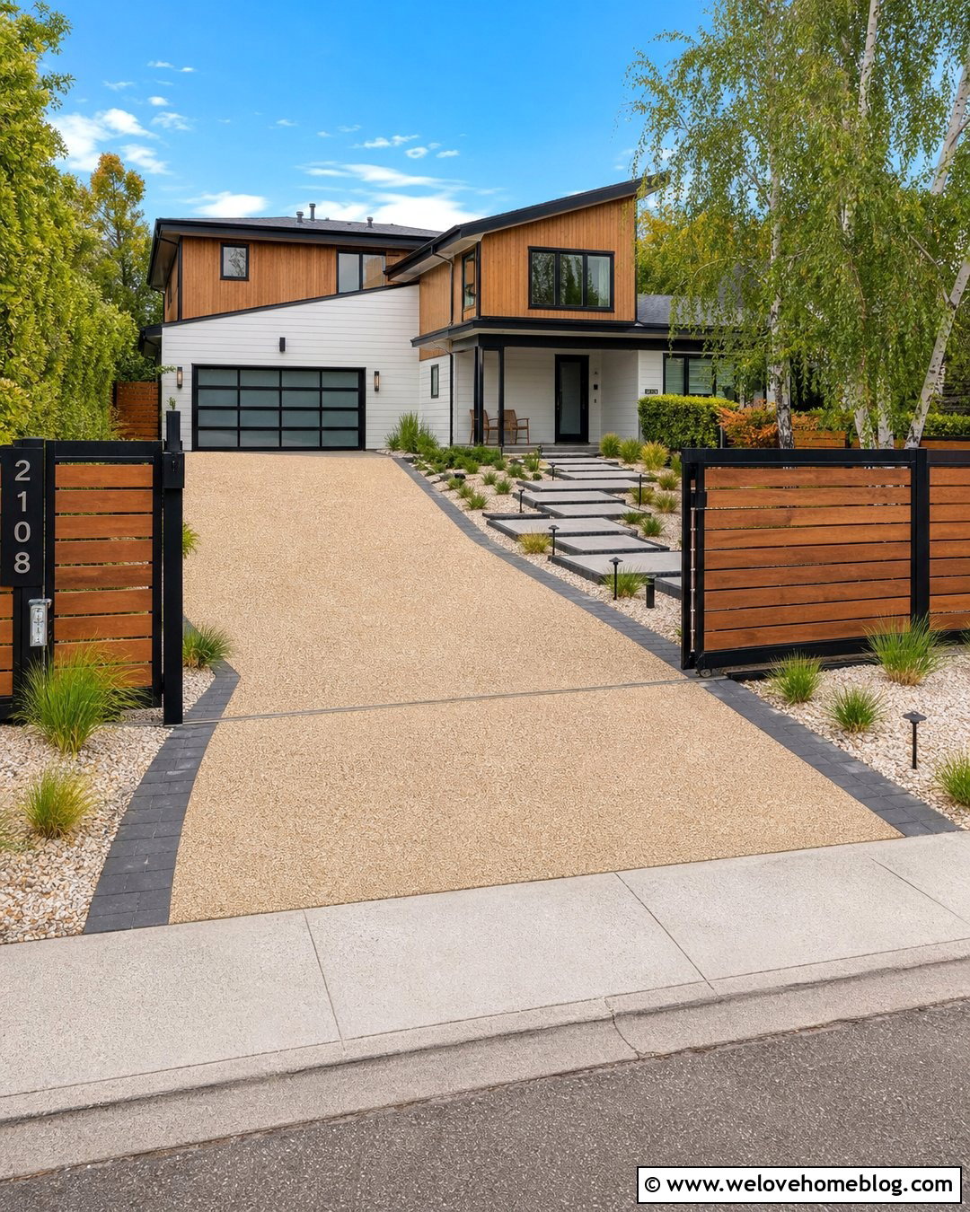Metal And Wood Driveway Fence - 25 Driveway Fencing Ideas