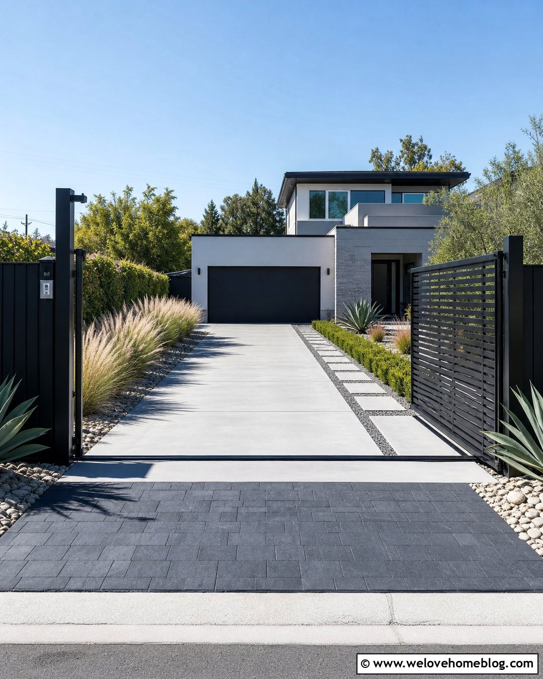Metal Driveway Entrance Posts With Sliding Gate - 20 Driveway Posts Entrance Ideas